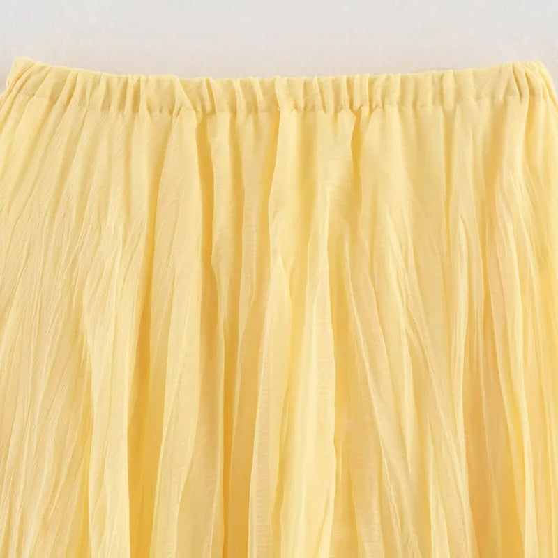 Falda Amarilla Larga Acampanada