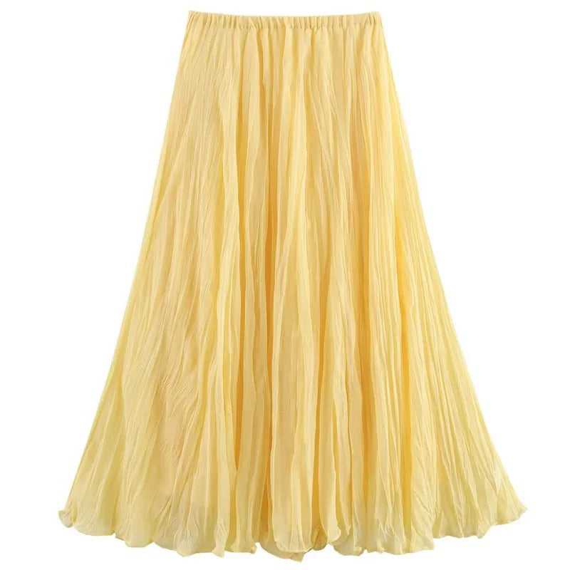 Falda Amarilla Larga Acampanada