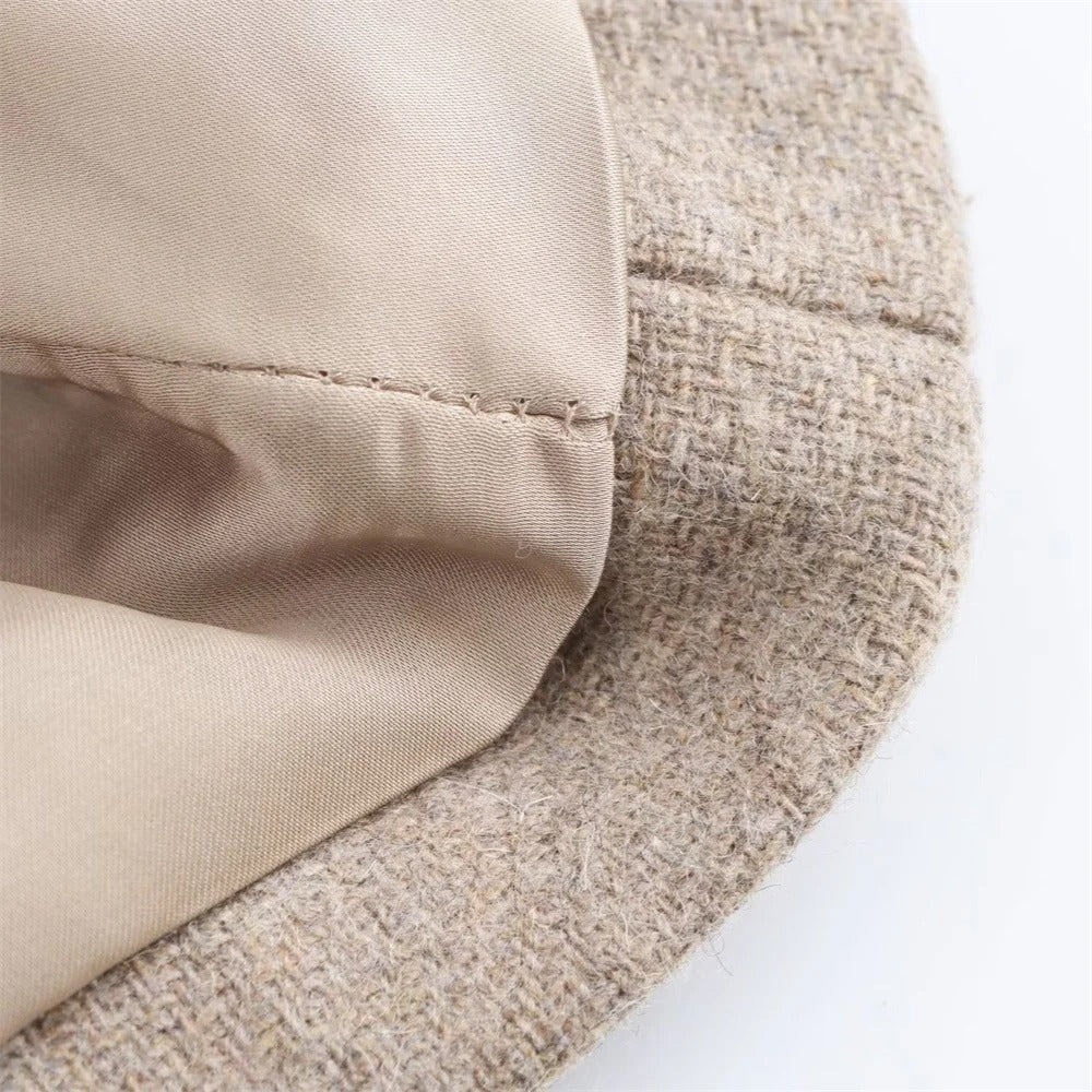 Abrigo Largo Marrón con Solapas de Pelo