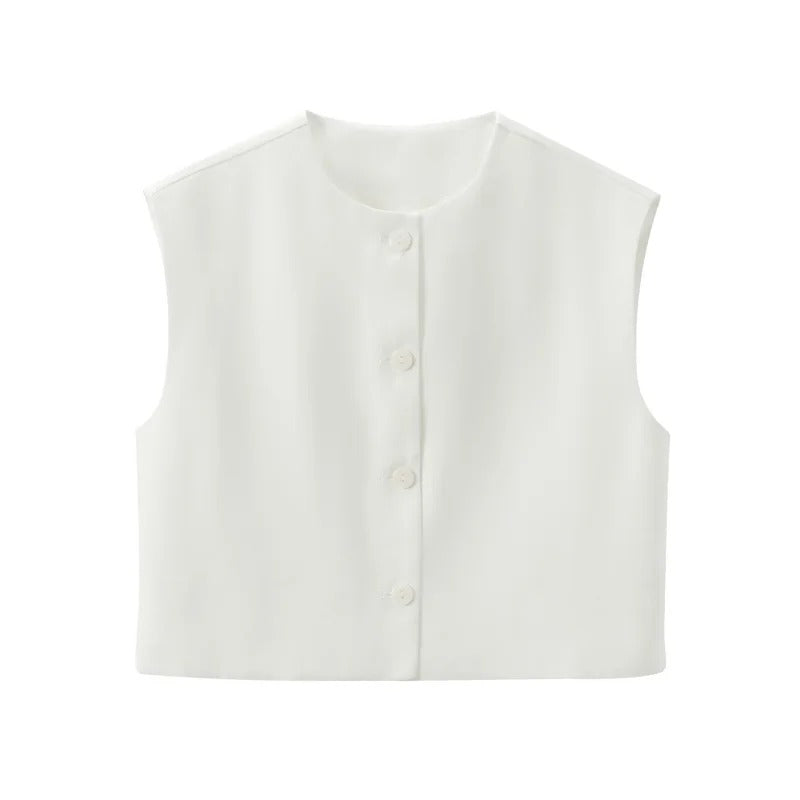 Chaleco sin mangas abotonado