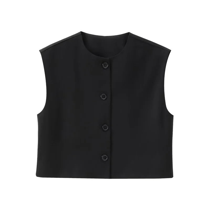 Chaleco sin mangas abotonado