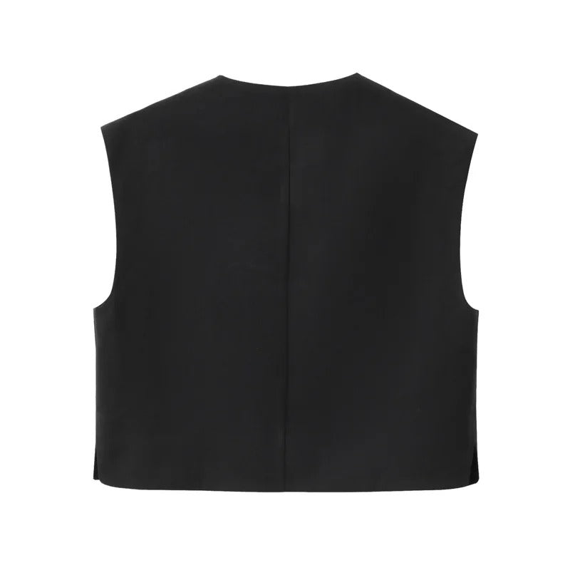 Chaleco sin mangas abotonado